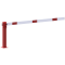 Compact hand barrier | with fixed support post | clear width: 1500 mm | with tringular look | hot-dip galvanized and coated red / white